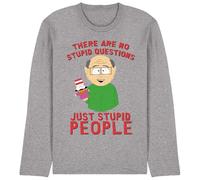 South Park No Stupid Questions Mens Long Sleeve T Shirt, Athletic Heather, XX-Large