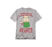South Park No Stupid Questions T-Shirt, Athletic Heather in Grey | Size: Medium South Park Grey M