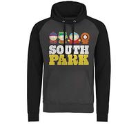 South Park Officially Licensed Baseball Hoodie (Dark Grey - Black), S