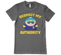 South Park Officially Licensed Respect My Authority Mens T-Shirt (Dark Grey), Medium