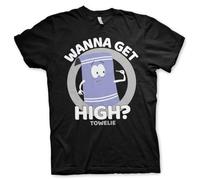 South Park Officially Licensed Towelie - Wanna Get High Mens T-Shirt (Black), Medium