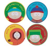 South Park Printed Coasters - Set of 4 with Cartman, Stan, Kyle & Kenny - Officially Licensed Cork-Backed Metal Drink Coasters