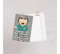 South Park Randy Marsh Greeting Card, 'I Thought This Was America' Quote, Funny Novelty Card with Envelope