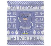 South Park Silky Christmas Sweater Towelie Blanket Lavender/white (One Size)
