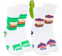 South Park Socks for Men Set - Bundle with 2 Pairs of Crew Socks for Men Shoe Size 6-12 Plus Bookmark | South Park Apparel Gift Set