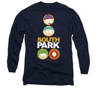 South Park Solid Circles Mens Long Sleeve T Shirt, Navy, XX-Large