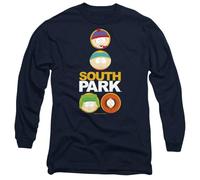 South Park Solid Circles Unisex Long Sleeve T Shirt, Navy, Large