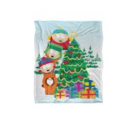 South Park The Boys Decorating Tree Silky Touch Super Soft Throw Blanket 152 X 127 cm in White South Park White 152 X 127 cm
