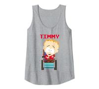 South Park Timmy Pixelated Tank Top, Women, Heather Grey, Medium