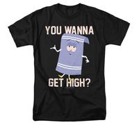 South Park Towlie Wanna Get High Unisex T Shirt, Black, XXXX-Large