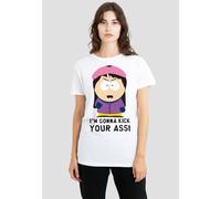 South Park Women's Im Gonna Kick Your Ass T-Shirt, White | Size: Medium South Park White M