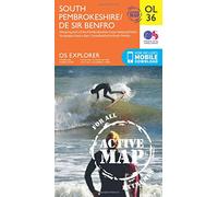 Explorer Active Ol36 South Pembrokeshire Map With Digital Version - Orange, Orange One Size