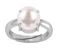 South Sea Pearl 5.00 Carat Natural Pearl Gemstone Original Certified Moi Adjustable Astrological Panchhdhaatu/Ashtadhatu Ring-B0DR2V7FM2 Silver Artificial Sapphire Silver Created
