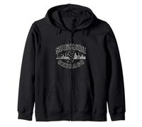 South Side Chicago S Gothic Typography Vintage City Skyline Zip Hoodie