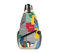 South Sudan Composition Map Crossbody Sling Bag Crossbody Shoulder Chest Bag Shoulder Strap Waist Fanny Pack Men Women