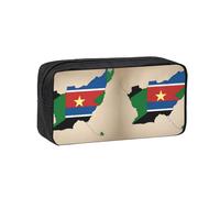 South Sudan Flag Map with Yellow Star Print Large Pencil Case Big Capacity Pen Case Durable Pencil Box Stationery Bag for Travel Makeup