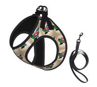 South Sudan Flag Map With Yellow Star Print Pet Supplies Adjustable Step-In Flex Breathable Mesh Dog Harness For Small Medium Dogs, S-L