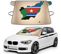 South Sudan Flag Map With Yellow Star Print Windshield Cover, Durable 600d Oxford Waterproof Winter Windshield Protector