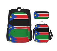 South Sudan Flag Print Backpack Crossbody Lunch Bag Pencil Pouch