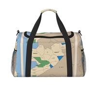 South Sudan location map print Travel Duffle Bag Gym Bag for Women,Puffer Tote Bag,Weekender Overnight Bag Organizer, Black, One Size