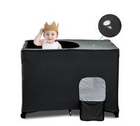 South to East Travel Cot Blackout Cover, Baby Sleeping Pod, Black