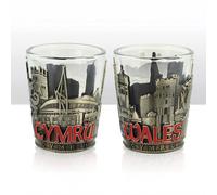 South Wales Metal & Glass Shot Glass | Elegant & Durable Barware with Decorative Welsh Crest | Premium Souvenir Glass for Home Bars | Collectible Gift for Tourists, Proud Locals & Drinkware Fans