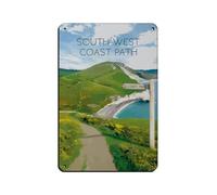 South West Coast Path National Trail Retro Poster Metal Tin Sign Chic Art Retro Iron Painting Bar People Cave Cafe Family Garage Poster Wall Decoration 8x12inch(20x30cm)