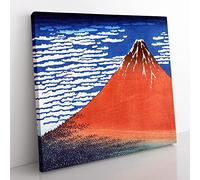 South Wind Clear Sky by Katsushika Hokusai Asian Japanese Canvas Wall Art Print Ready to Hang, Framed Picture for Living Room Bedroom Home Office Décor, 50x50 cm (20x20 Inch)