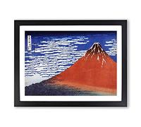 South Wind Clear Sky By Katsushika Hokusai Asian Japanese Framed Print | A4 Black Framed Wall Art | Ready to Hang | Asian Landscape Picture | Living Room Bedroom Lounge Office