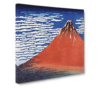 South Wind Clear Sky by Katsushika Hokusai Canvas Print | Gallery Wrapped 30mm Frame Wall Art | 14x14 inches | Ready to Hang | Asian Picture | Living Room Bedroom Lounge Office
