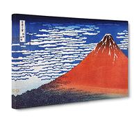 South Wind Clear Sky By Katsushika Hokusai Canvas Print | Gallery Wrapped 30mm Frame Wall Art | 24x16 inches | Ready to Hang | Asian Picture | Living Room Bedroom Lounge Office