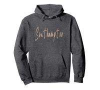 Southampton England Vintage elegant design Pullover Hoodie, Adult Unisex, Dark Heather Grey, Medium