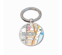 Southampton Stadium Key Ring, St Mary's Stadium Key Chain, Football Map Key Fob, Southampton Ground Keyring, Southampton Soccer Ground Map Key Ring, Southampton Football Club Gift