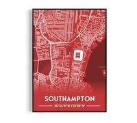 Southampton Stadium Map Poster, Modern Football Wall Art Print, Minimalist Soccer Gift for Fans (Stadium, A3, Unframed)