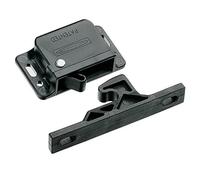 Southco C3-803 Series Passivated Plastic Grabber Catch Side Mount Concealed Push-To-Close Latch with Blue Spring, 13N Pullup, Black (Pack of 2)