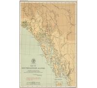 Southeast Alaska Map Journal: Vintage Map Notebook