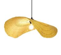 Southeast Asia Hanging Rattan Chandelier Bamboo Woven Vintage Pendant Lighting Fixture Retro Japanese Style E27 Chandelier Boho Creative Stair Bamboo Art Lamp