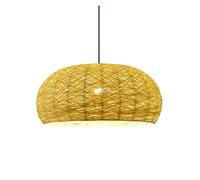 Southeast Asia Restaurant Chandelier Natural Twine Shade Light Fixture Vintage Home Decor Lighting Fixtures Hanging Lamp Shades for Bedroom Kitchen Foyer Hallway(Beige,50 * 20cm)