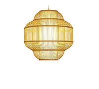 Southeast Asian Handmade Weaving Rattan Pendant Lamp Creative Geometric Ceiling Hanging Lamp Retro Industrial Chandelier E27 Classic Suspension Light Fixtures