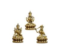 Southeast Asian Imitation Bronze Buddha Statue Set - 3-Piece Resin Home Decor, Standing & Sitting Zen Ornaments, Perfect for Porch & Meditation Spaces