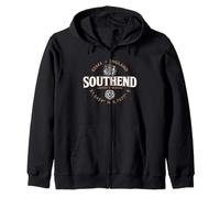 Southend Essex England Coordinates Label 2C Zip Hoodie