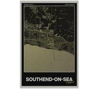 Southend-on-Sea Street Map Poster Print | England | Gold | A1