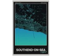 Southend-on-Sea Street Map Poster Print | England | Gradient | A1 | Street Map Artwork, Clean Modern Aesthetic, Geographic Wall Decor, Workspace Display, Gradient Finish