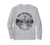 Southern Boy Hunting Trout Fishing Deer Duck Wildlife Nature Long Sleeve T-Shirt