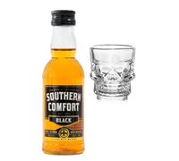 Southern Comfort Black Whiskey 50ml with Shot Glass | Miniature Alcohol | All Occasion Gift