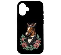 Southern Derby Horse Floral Portrait Race Day Gentleman Case for iPhone 16