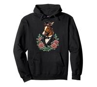 Southern Derby Horse Floral Portrait Race Day Gentleman Pullover Hoodie