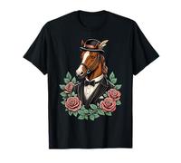 Southern Derby Horse Floral Portrait Race Day Gentleman T-Shirt