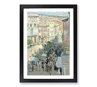 Southern French City by Childe Hassam Framed Print | A2 Black Framed Wall Art | Ready to Hang | French Cityscape Picture | Living Room Bedroom Lounge Office