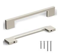 Southern Hills - 128mm Brushed Nickel Drawer Handles, Modern Kitchen Cabinet Handles, Silver Kitchen Handles for Cabinets and Drawers, Cupboard Door Accessories